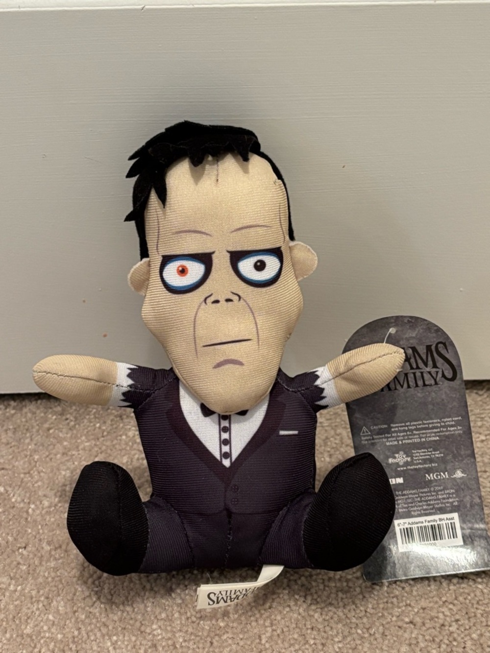 The Addams Family Lurch New  Plush Doll - Beige & Black MGM